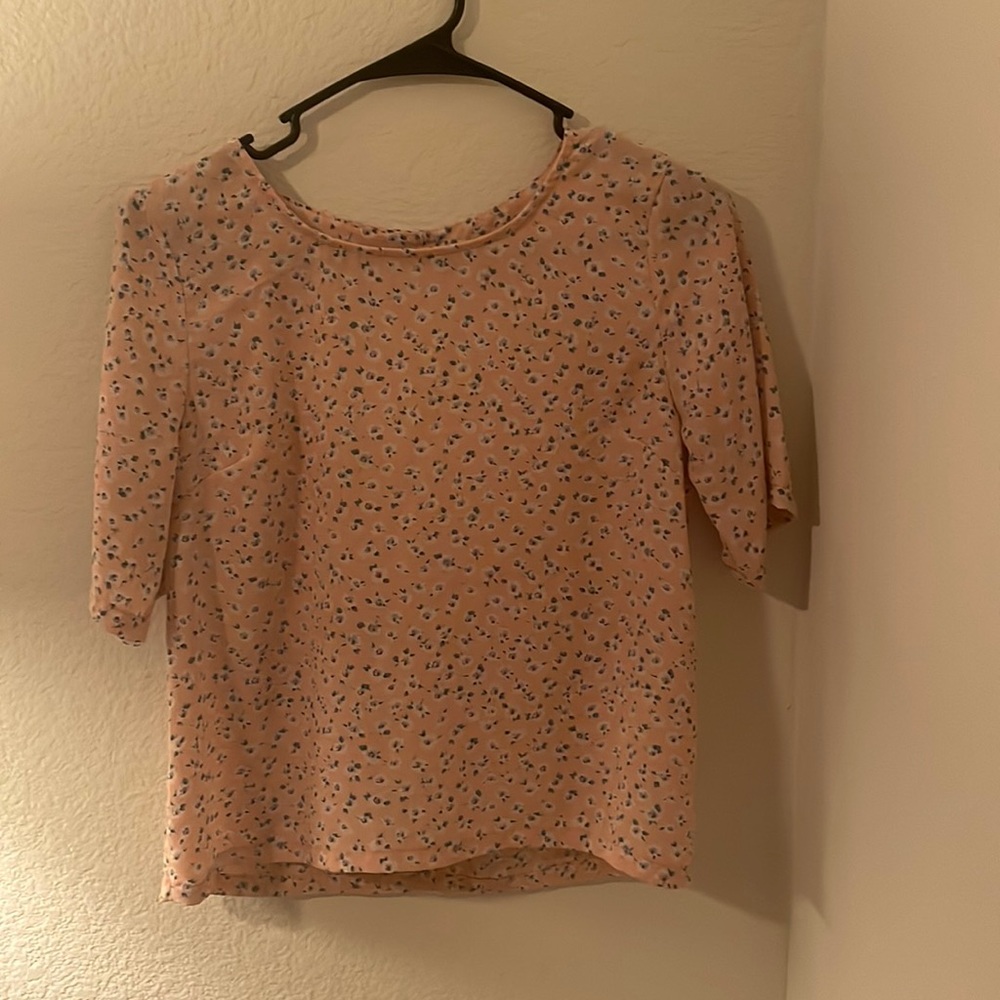 Pink floral crop Top M